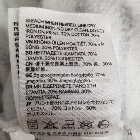 H&M Youth Sweater White Black Stripes Size 14A - Picture 6 of 6